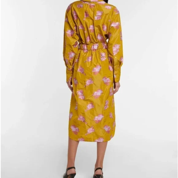 Patou Gold Satin Jacquard Embroidered Midi Shirt Dress – NWT Size 4, MSRP $1750 - Picture 13 of 16